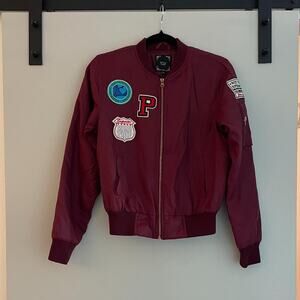 Burgundy Bomber Jacket